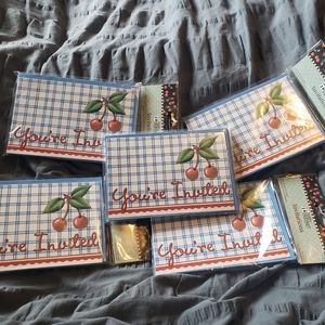 🌷3/$9 Sale🌷 Cherry themed Invitations 5 pack bundle; 8 cards per pack